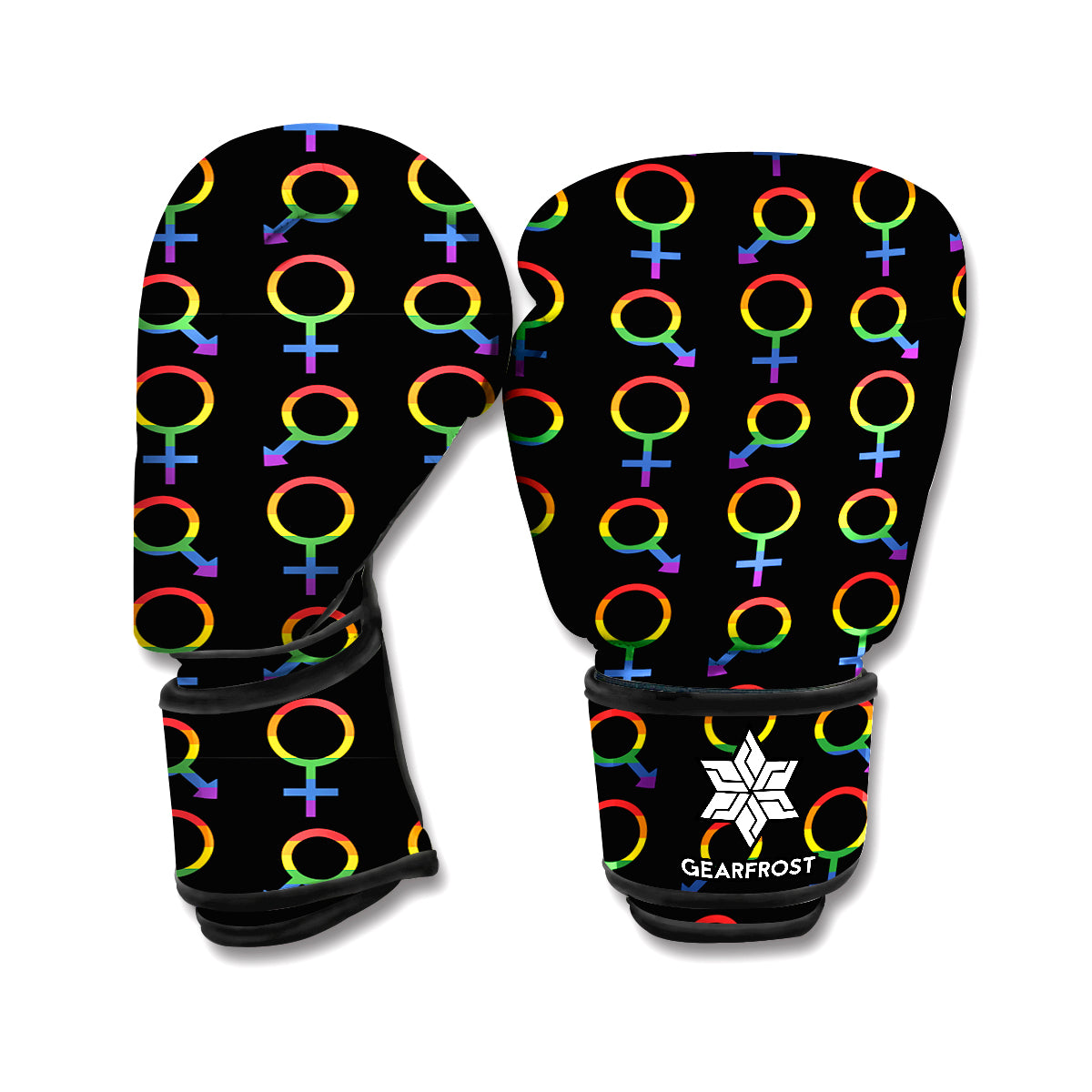 Gay Pride Gender Symbol Pattern Print Boxing Gloves