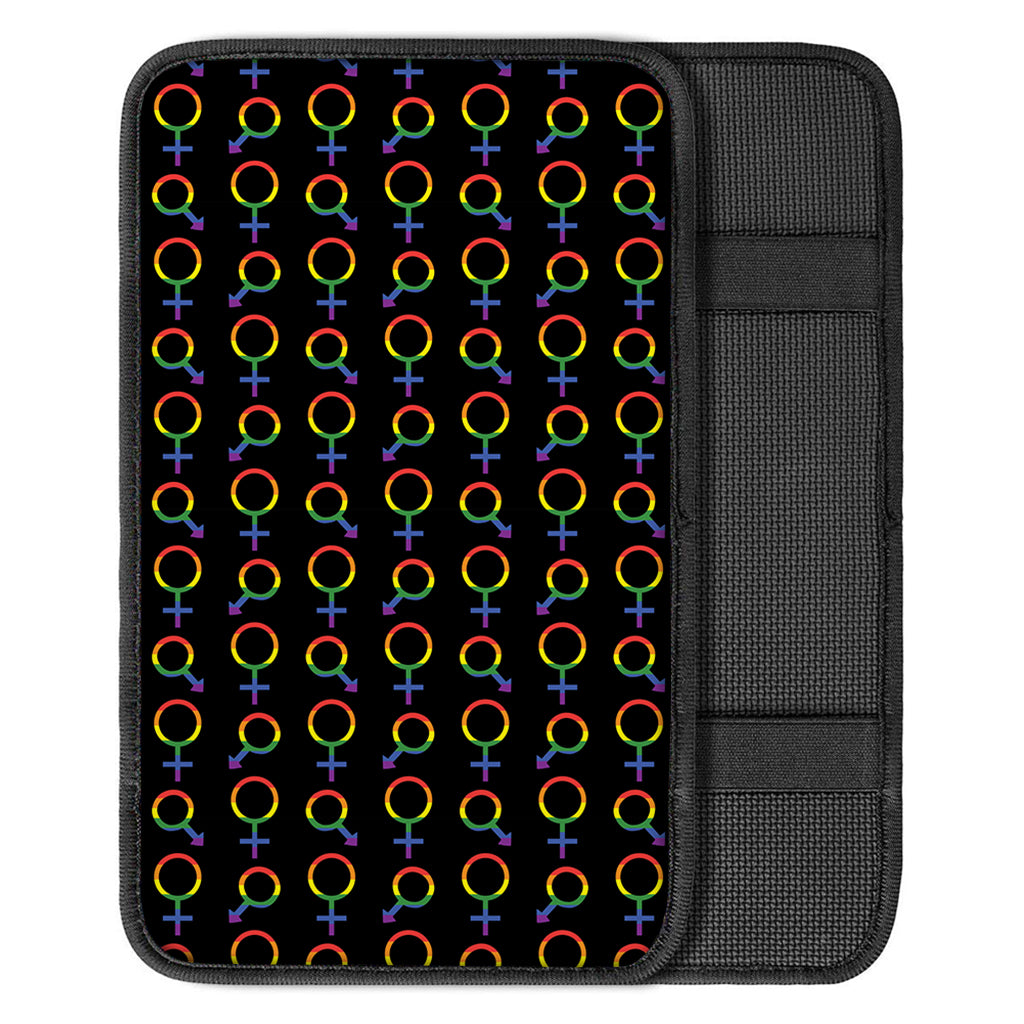 Gay Pride Gender Symbol Pattern Print Car Center Console Cover