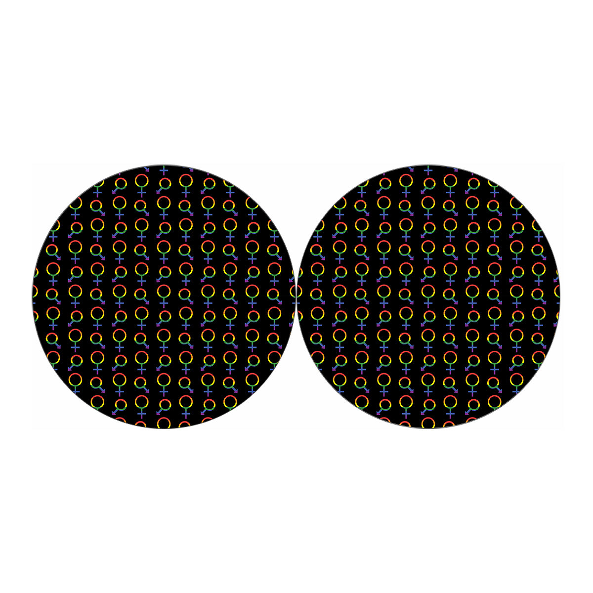 Gay Pride Gender Symbol Pattern Print Car Coasters