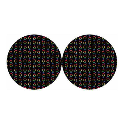Gay Pride Gender Symbol Pattern Print Car Coasters