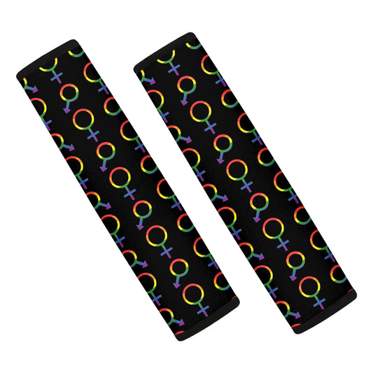 Gay Pride Gender Symbol Pattern Print Car Seat Belt Covers