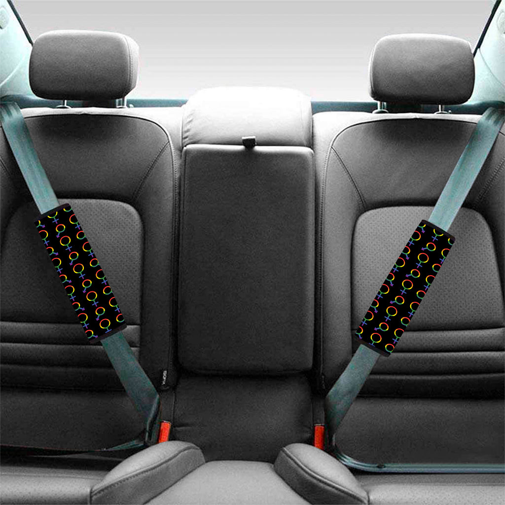 Gay Pride Gender Symbol Pattern Print Car Seat Belt Covers