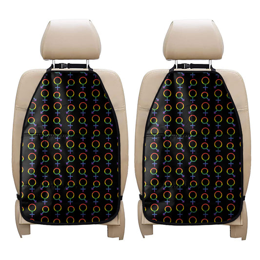 Gay Pride Gender Symbol Pattern Print Car Seat Organizers