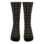 Gay Pride Gender Symbol Pattern Print Crew Socks