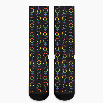 Gay Pride Gender Symbol Pattern Print Crew Socks