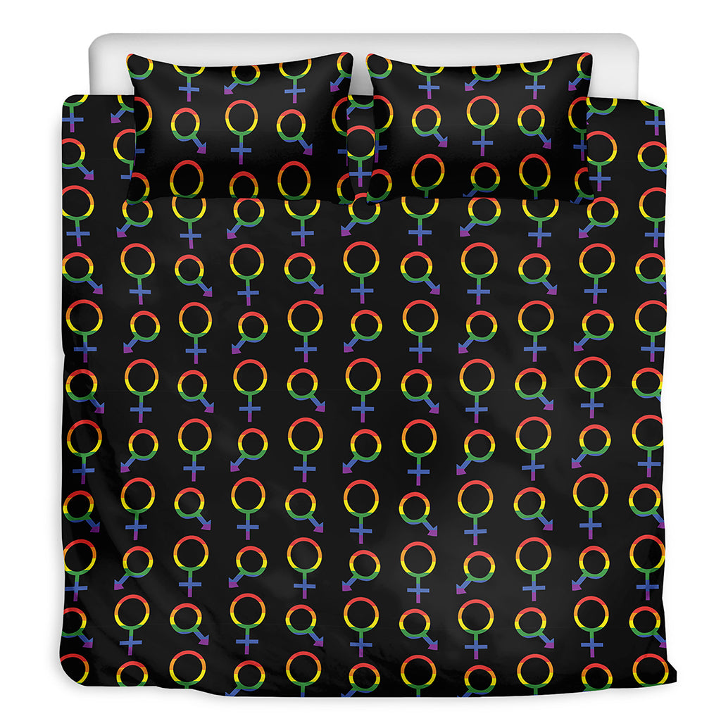 Gay Pride Gender Symbol Pattern Print Duvet Cover Bedding Set