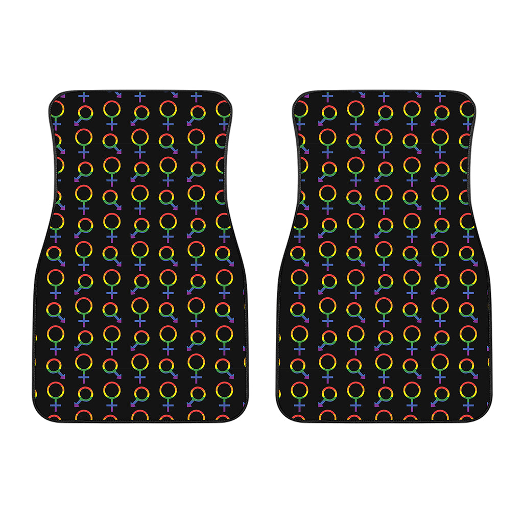 Gay Pride Gender Symbol Pattern Print Front Car Floor Mats