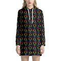 Gay Pride Gender Symbol Pattern Print Pullover Hoodie Dress