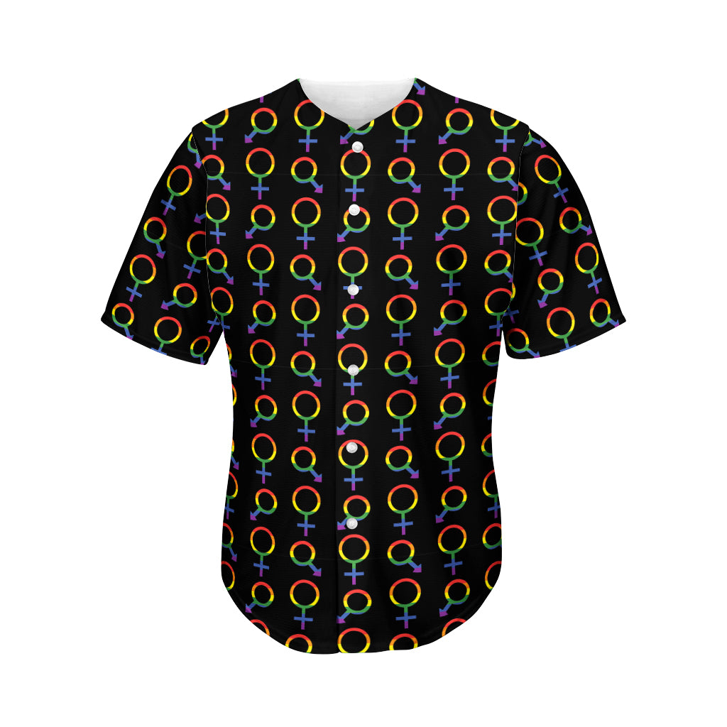 Gay Pride Gender Symbol Pattern Print Men's Baseball Jersey