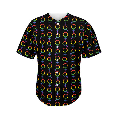 Gay Pride Gender Symbol Pattern Print Men's Baseball Jersey