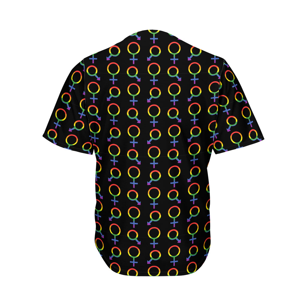 Gay Pride Gender Symbol Pattern Print Men's Baseball Jersey