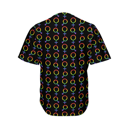 Gay Pride Gender Symbol Pattern Print Men's Baseball Jersey