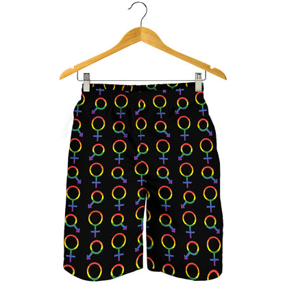 Gay Pride Gender Symbol Pattern Print Men's Shorts