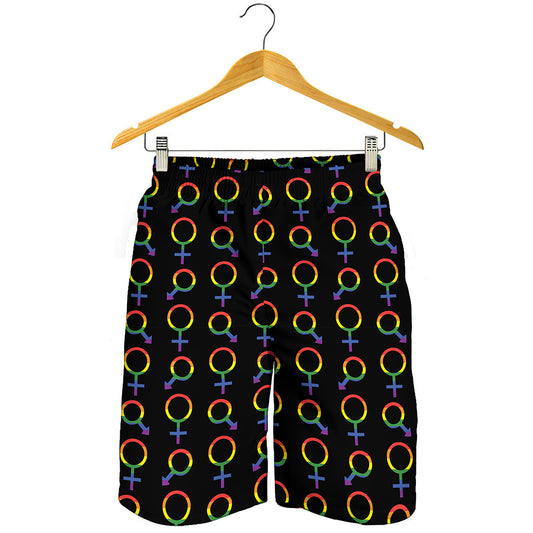 Gay Pride Gender Symbol Pattern Print Men's Shorts