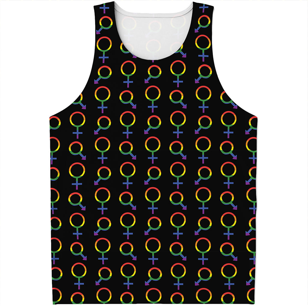 Gay Pride Gender Symbol Pattern Print Men's Tank Top