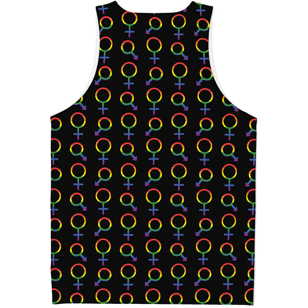 Gay Pride Gender Symbol Pattern Print Men's Tank Top