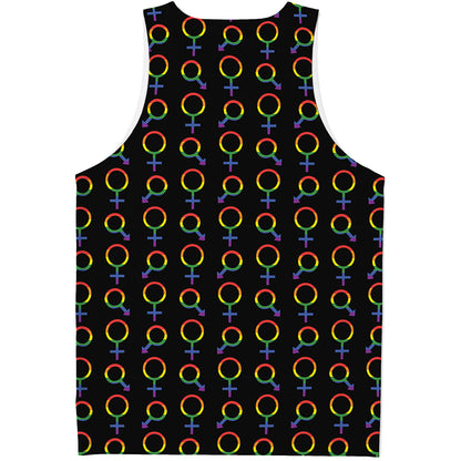 Gay Pride Gender Symbol Pattern Print Men's Tank Top
