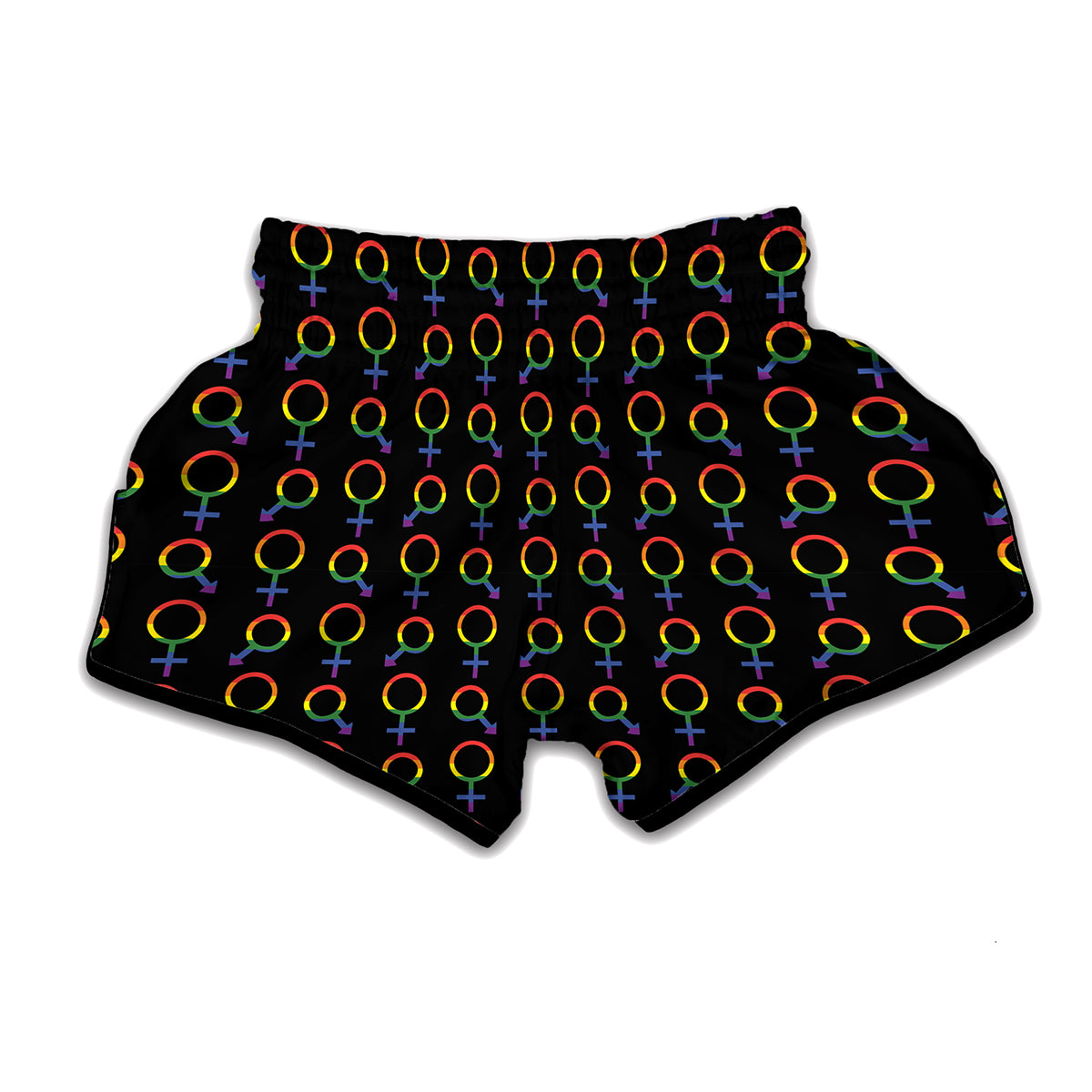 Gay Pride Gender Symbol Pattern Print Muay Thai Boxing Shorts