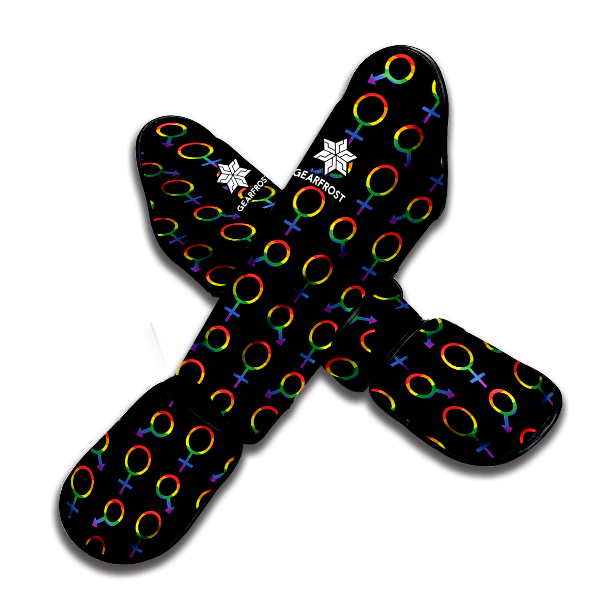 Gay Pride Gender Symbol Pattern Print Muay Thai Shin Guard