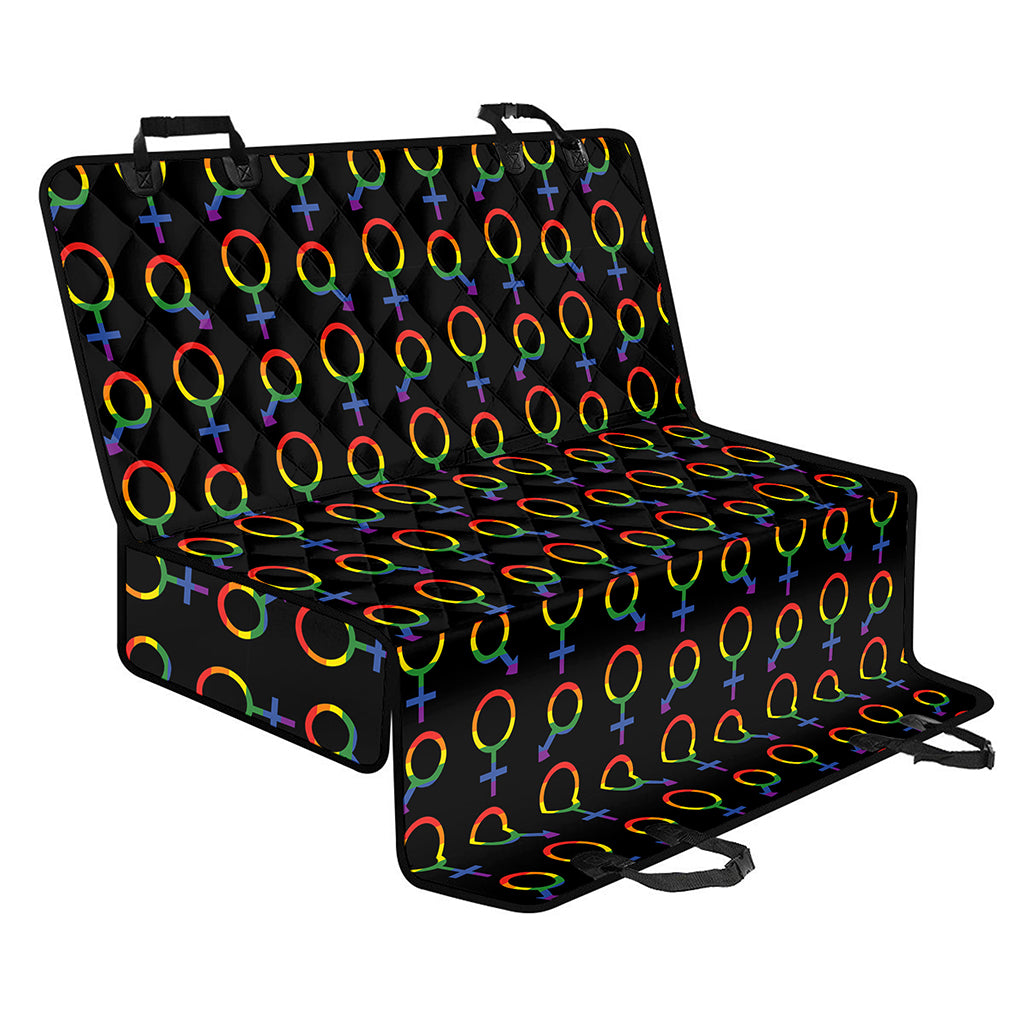Gay Pride Gender Symbol Pattern Print Pet Car Back Seat Cover