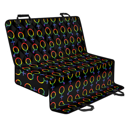 Gay Pride Gender Symbol Pattern Print Pet Car Back Seat Cover