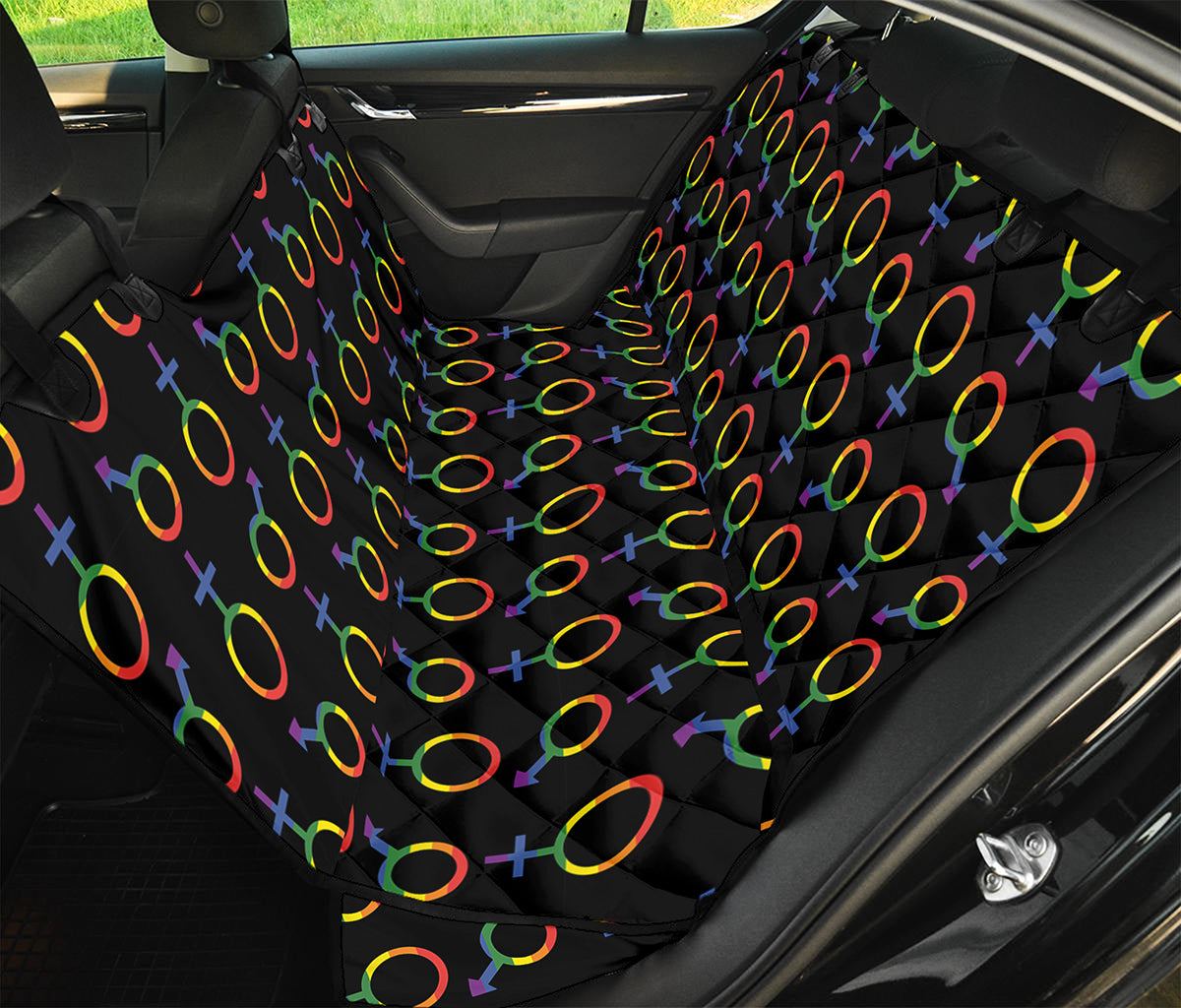 Gay Pride Gender Symbol Pattern Print Pet Car Back Seat Cover
