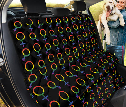 Gay Pride Gender Symbol Pattern Print Pet Car Back Seat Cover