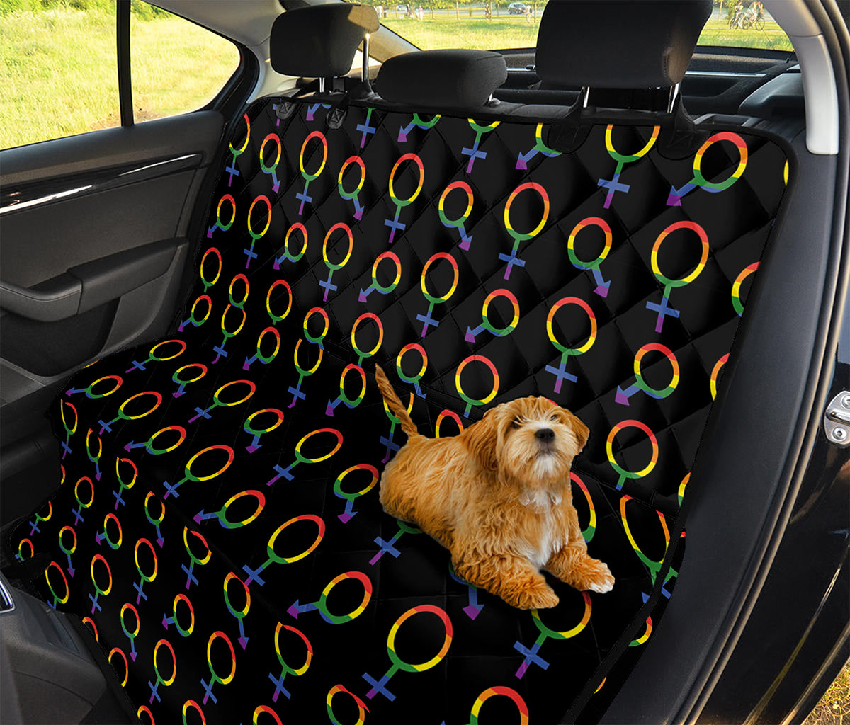 Gay Pride Gender Symbol Pattern Print Pet Car Back Seat Cover