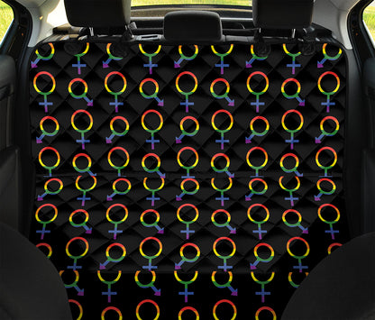 Gay Pride Gender Symbol Pattern Print Pet Car Back Seat Cover