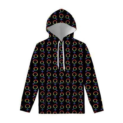 Gay Pride Gender Symbol Pattern Print Pullover Hoodie