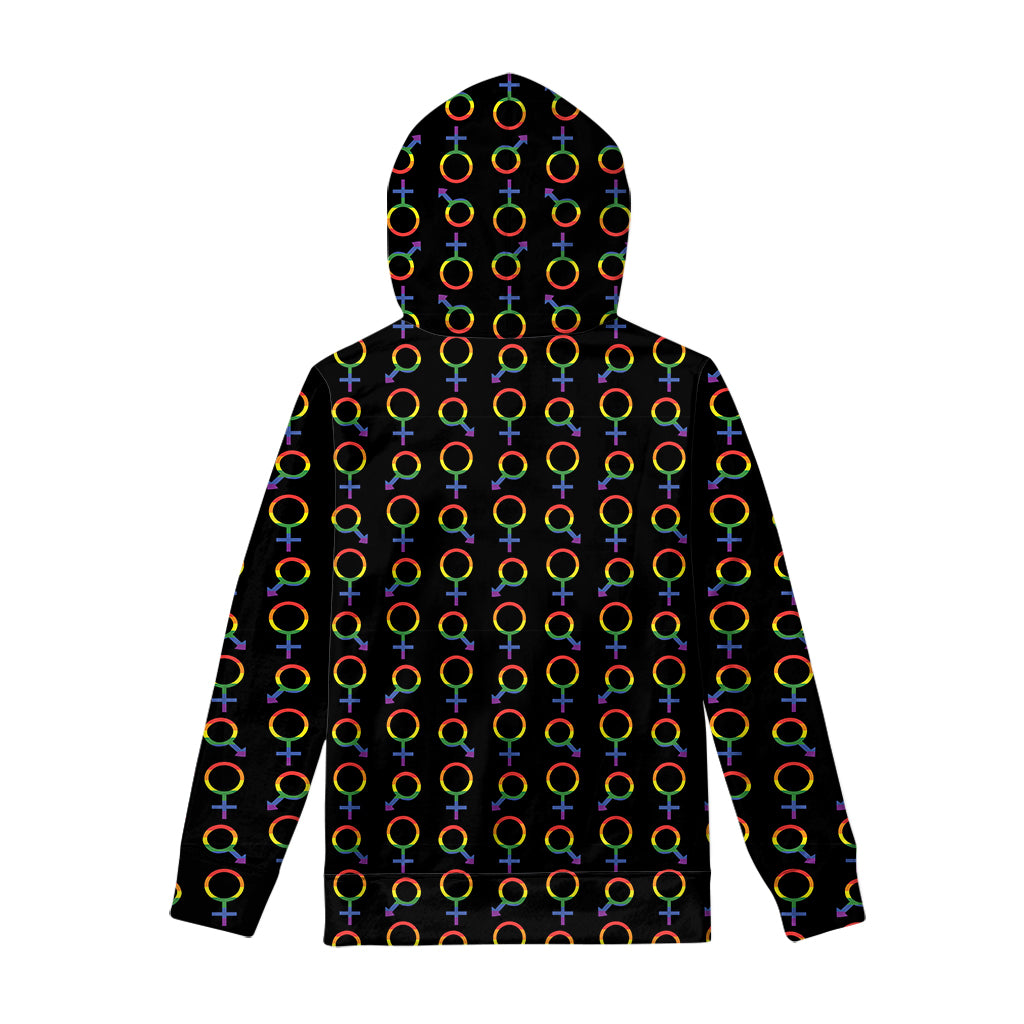 Gay Pride Gender Symbol Pattern Print Pullover Hoodie