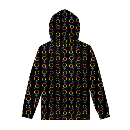 Gay Pride Gender Symbol Pattern Print Pullover Hoodie