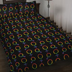 Gay Pride Gender Symbol Pattern Print Quilt Bed Set