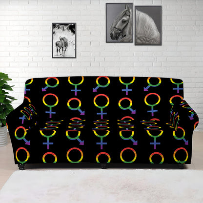 Gay Pride Gender Symbol Pattern Print Sofa Cover