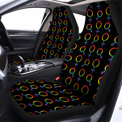 Gay Pride Gender Symbol Pattern Print Universal Fit Car Seat Covers