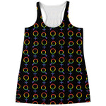 Gay Pride Gender Symbol Pattern Print Women's Racerback Tank Top