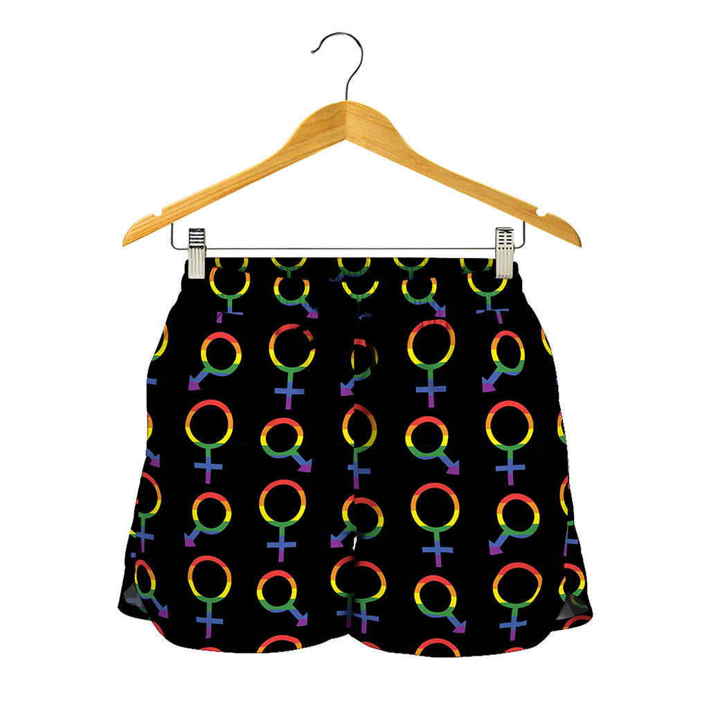 Gay Pride Gender Symbol Pattern Print Women's Shorts