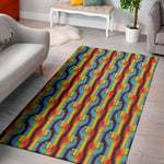 Gay Pride Hand Sign Pattern Print Area Rug