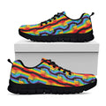 Gay Pride Hand Sign Pattern Print Black Running Shoes