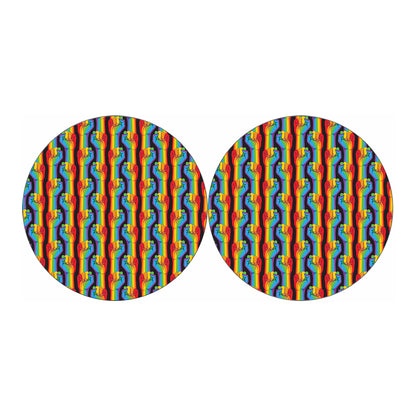 Gay Pride Hand Sign Pattern Print Car Coasters