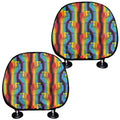 Gay Pride Hand Sign Pattern Print Car Headrest Covers
