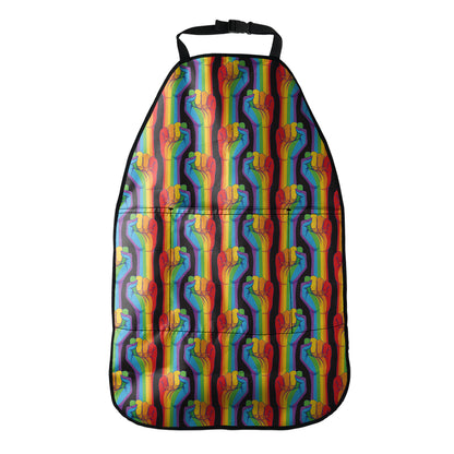 Gay Pride Hand Sign Pattern Print Car Seat Organizers