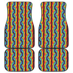 Gay Pride Hand Sign Pattern Print Front and Back Car Floor Mats