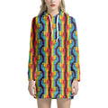 Gay Pride Hand Sign Pattern Print Pullover Hoodie Dress