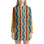 Gay Pride Hand Sign Pattern Print Hoodie Dress