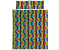 Gay Pride Hand Sign Pattern Print Quilt Bed Set