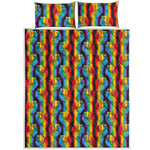 Gay Pride Hand Sign Pattern Print Quilt Bed Set