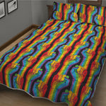 Gay Pride Hand Sign Pattern Print Quilt Bed Set