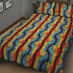 Gay Pride Hand Sign Pattern Print Quilt Bed Set