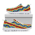 Gay Pride Hand Sign Pattern Print White Running Shoes